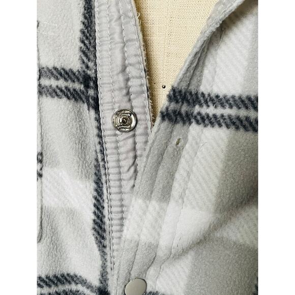 O'Neill Soft Plaid Fleece Shacket Top Pockets - Picture 8 of 12